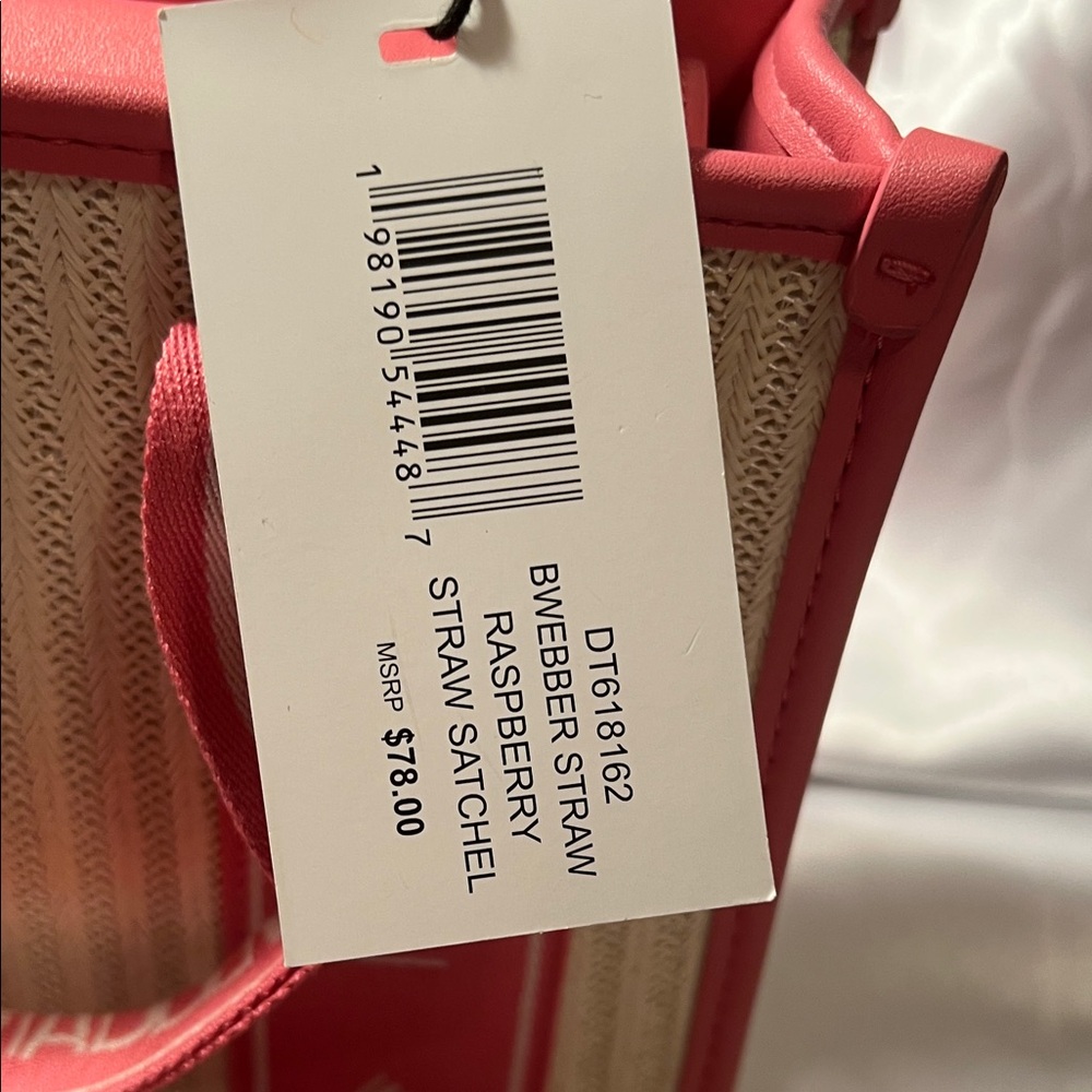 NWT Steve Madden Pink and Cream Tote Bag, w/ crossbody strap - Picture 3 of 7